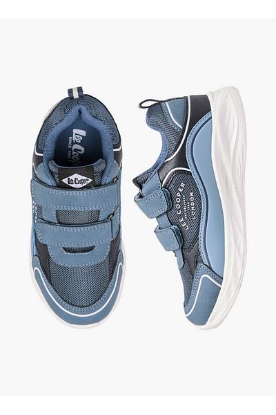Lee Cooper Boys' Panelled Sneakers with Hook and Loop Closure