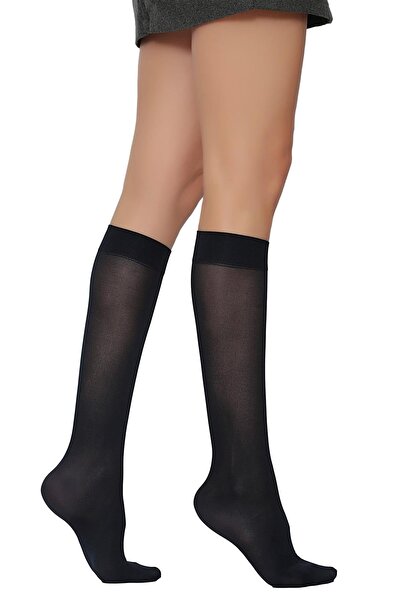 Daymod Γυναικείες κάλτσες παντελονιού Navy Blue Micro 50 Opaque μεσαίου πάχους μέχρι το γόνατο 3 τεμαχίων