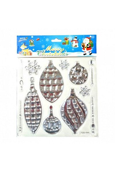 OEM Christmas Decoration, 3D Sticker, 12 Colorless Spheres, 23x18 cm