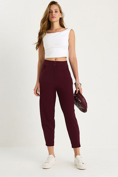 Bianco Lucci Women's Double Button Pocket Detailed Balloon Pants 60283471