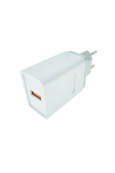 OEM USB charger to Euro socket, 18W, Quick Charge 3.0, 100 - 240V, 3A, white