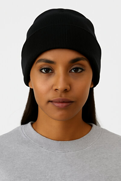 Hakan Collezione Basic Black Unisex Knitwear Beanie