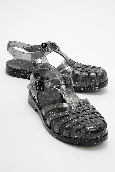CCWAY AYAKKABI Women's Beach Sandals Black Silvery