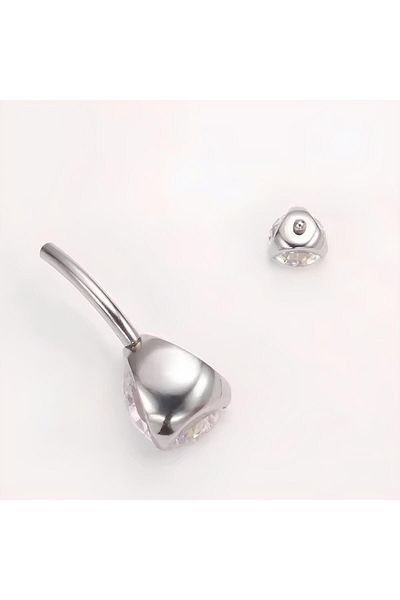 Janset F136 Titanium Drop Model Navel Piercing - Titanium Navel Piercing - Zircon Stone Navel Piercing