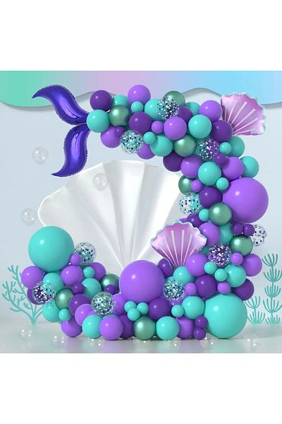 Baloane Vesele Mermaid Party Balloon Arch 118 Pieces ARC148
