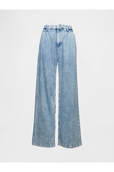 GAP Kadın Mavi 365 High Rise Ultrasoft Pileli Denim Jean Pantolon