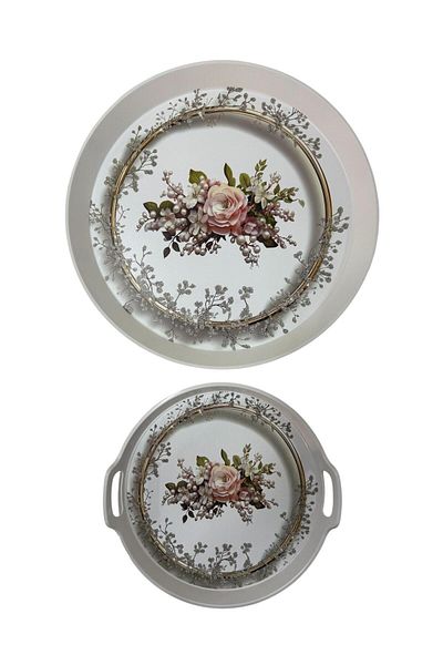 Makri 48 cm and 32 cm Double Decorative Luxury Serving Tray