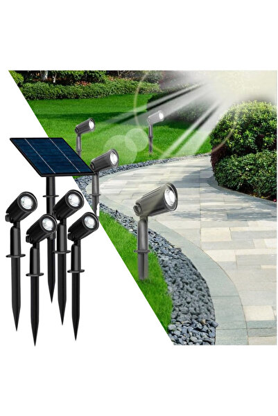 LDM Set de 4 spoturi solare LED Roxy de 5W, cu țăruș și senzor de amurg