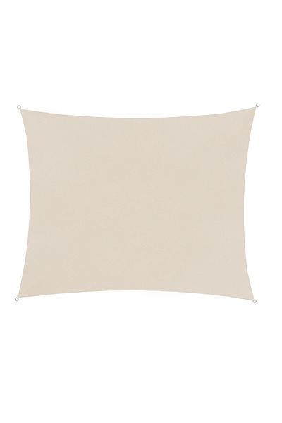 zola Waterproof tarpaulin/sunblind,square, cream, with hooks, density 180 g/m², size 3.6x3.6 m