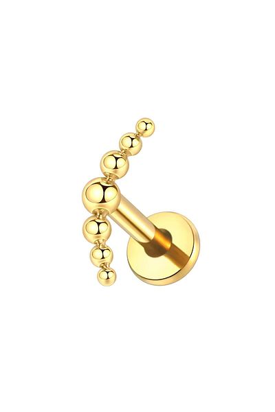 Janset F136 Titanium Mirror Polished Top Model Helix Piercing - Titanium Conch Piercing