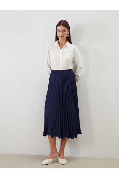 LC Waikiki Ozmarka New Season Elastic Waist Chiffon Women's Pleated Skirt