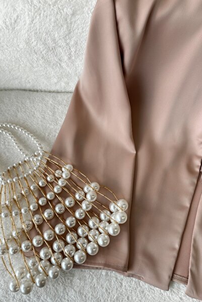 Poliyance Olivya Beige Satin Shirt