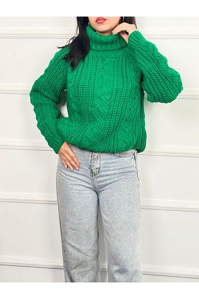 RACE FASHİON Turtleneck Knitted Sweater Rc8202