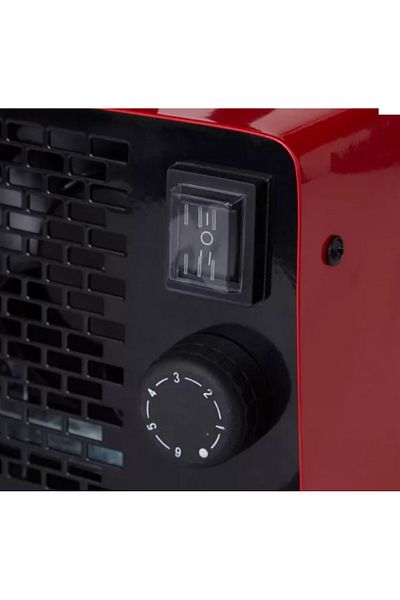zola Industrial fan heater, red, 2000 W, with heating surface up to 16m/p