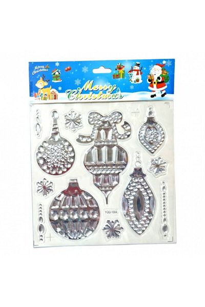OEM Christmas Decoration, 3D Stickers, Transparent Globes, 23x18 cm