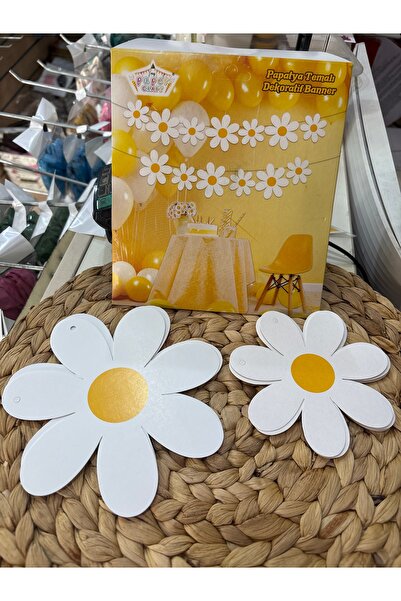 Deniz Party Store Sarı Papatya Temalı Dekoratif Banner