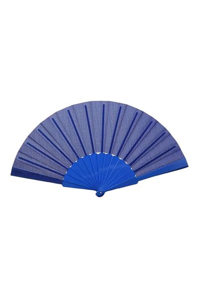 OEM Evantai din plastic si material textil, pliabil, albastru