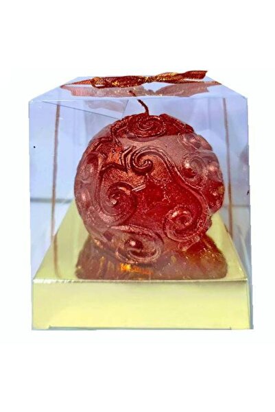 OEM Filigree Wax Candle, Star Design, Gift Box, Red