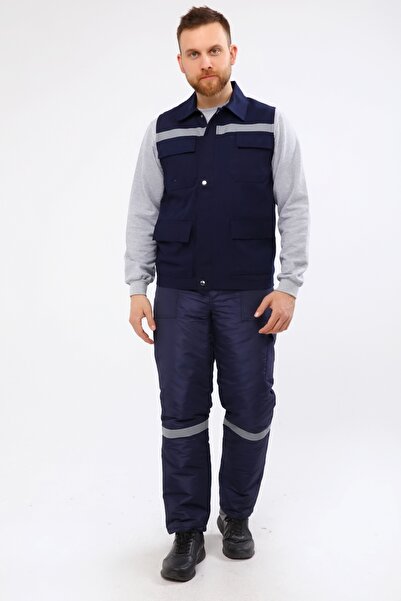 Çamdalı İş Elbiseleri Yazlık İş Yeleği 4 Cepli Fermuarlı Kapama %100 Pamuk