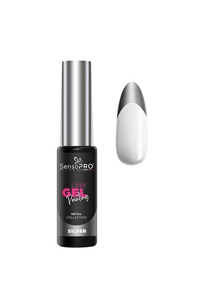 SensoPRO Milano Gel UV pentru unghii cu linie metalică - Argintiu 8ml