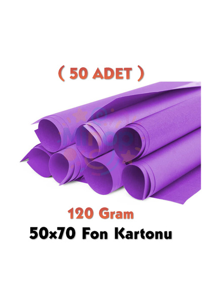 Minopi Purple Background Cardboard 50X70 cm 50 Pack 120 Gr Colored Background...