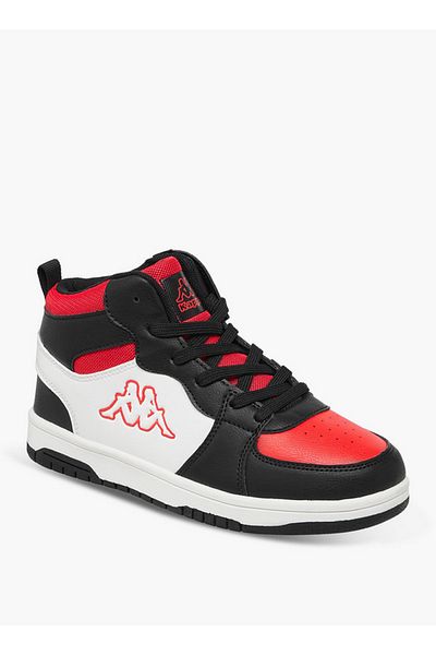 Kappa Boys' Panelled High Top Lace-Up Sneakers with Pull Tabs