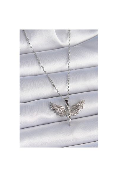 Skygo 316L Steel Chain Silver Color Zircon Stone Angel Model Women's Necklace - Tj-Bko9378
