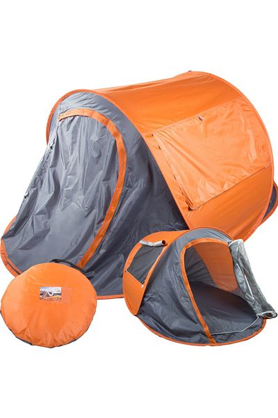 divendi-ro Cort pliabil Carruzzo cu protecție UV, pentru plajă sau camping, 210x130x90cm, portocaliu cu gri