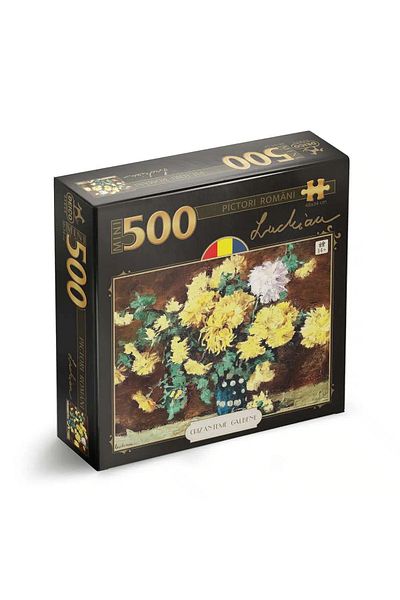 D-Toys Mini Puzzle Luchian – Yellow Chrysanthemums – Puzzle 500 pieces