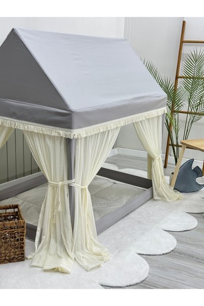Miniden Çocuk Oyun Evi Gri Oyun Çadırı Oyun Alanı