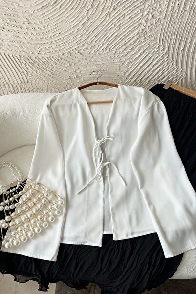 Poliyance Olivya White Satin Shirt