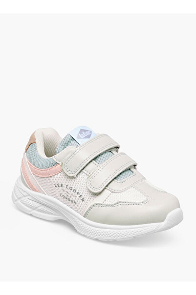 Lee Cooper Girls' Panelled Sneakers with Hook and Loop Closure