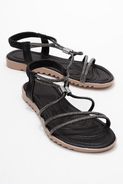 CCWAY AYAKKABI Women's Accessory Stone Sandals Black