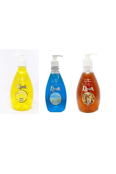 draft Hand Soap Bundle – 3 Bottles (Oud, Lemon & Sea Breeze) – 500ml Each