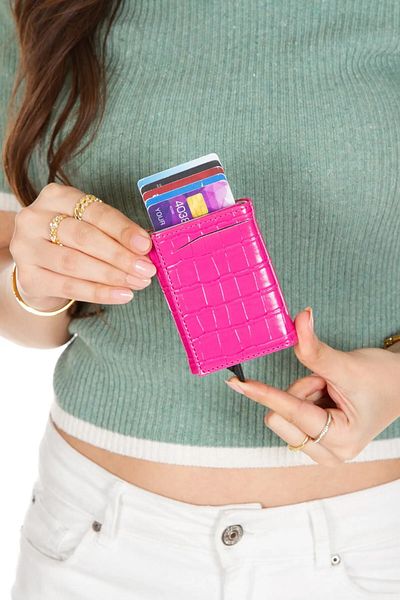 Newish Polo Men's Mechanized Card Holder and Wallet - Pink