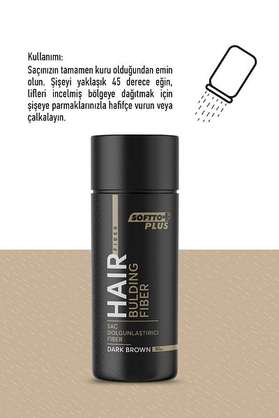 Softto Plus Hair Plumping Instantly Providing Fullness Dark Brown Color Fiber 50 Gr