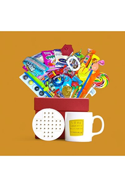 Nostaljik Lezzetler Nostalji Dolu Kırmızı Hediye Kutusu ve Soru Sormayın Bilm...