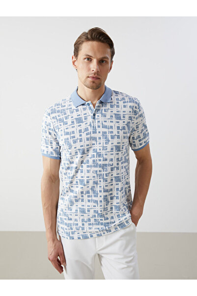 LC Waikiki Nevavm with a Difference Polo Collar Short Sleeve Patterned Pique ...