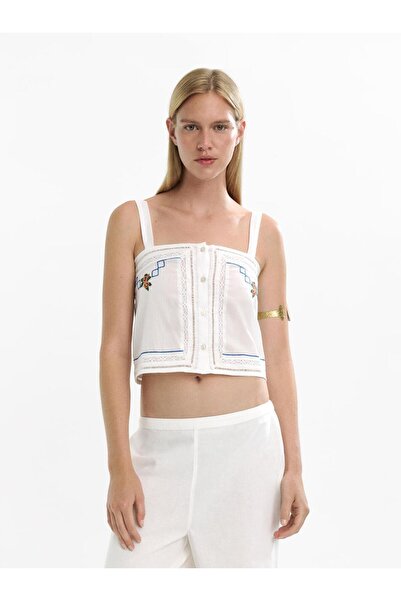 PARFOIS Dantel İşlemeli %100 Pamuk Üst