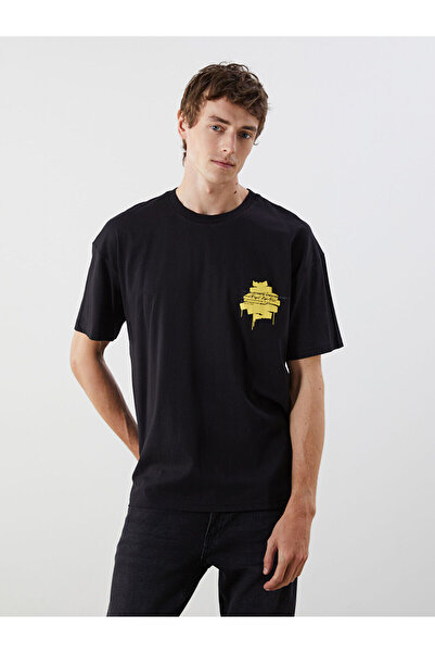 LC Waikiki Ανδρικό μπλουζάκι LCW ECO Crew Neck με στάμπα από βαμβακερό χτενισ...