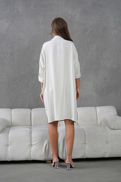 MVStore Embroidered Linen Oversize Shirt Tunic