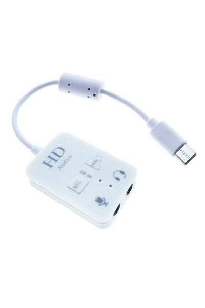 OEM USB Type C sound card, with 2 x 3.5mm female Jack output, Virtual 7.1 Channel, control buttons