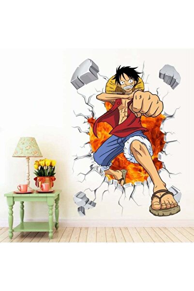 Raffine Anime Luffy Self Adhesive Scratch Resistant Removable Wall Sticker Mu...