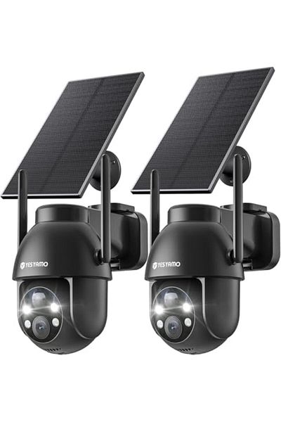 ELITE SURVIVAL SYSTEMS YESYAMO 2 x 2K Wireless Solar WiFi Surveillance Camera, 2.4GHz Solar Outdoor Camera with Solar Panel