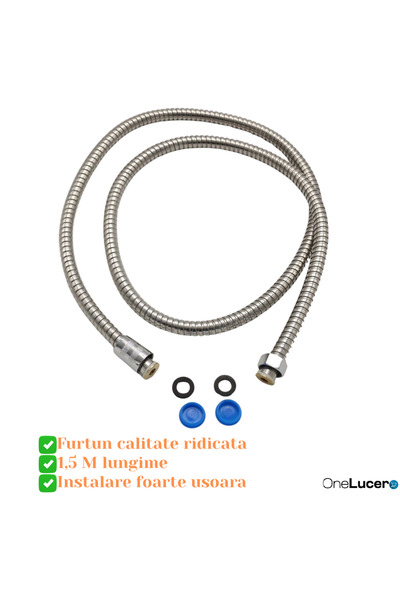 OneLucero Cap de duș premium cu vitamina C, filtru ionic și pietre filtrante