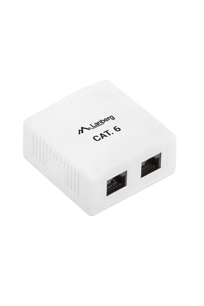 Lanberg Double Prize UTP Cat 6, Neecranata, Lanberg 40425, Apparent Mount, 2 x RJ45, Sunshine