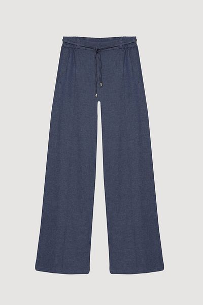 Quzu Denim Look Indigo Women's Trousers Pnt00572