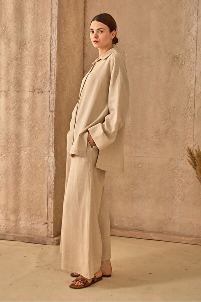 QANU Linen Suit with Trousers Beige