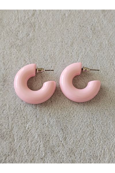 SiestaAccessories Pink Color Acrylic Hoop Earrings