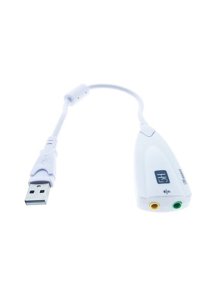 OEM External USB sound card, virtual 7.1 channel, 20 cm cable, white